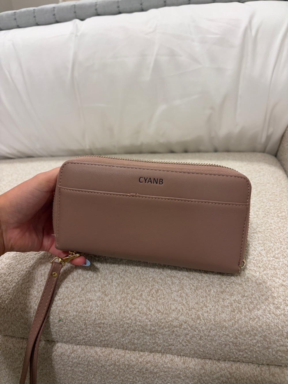 Mauve Zip-Around Wristlet Wallet